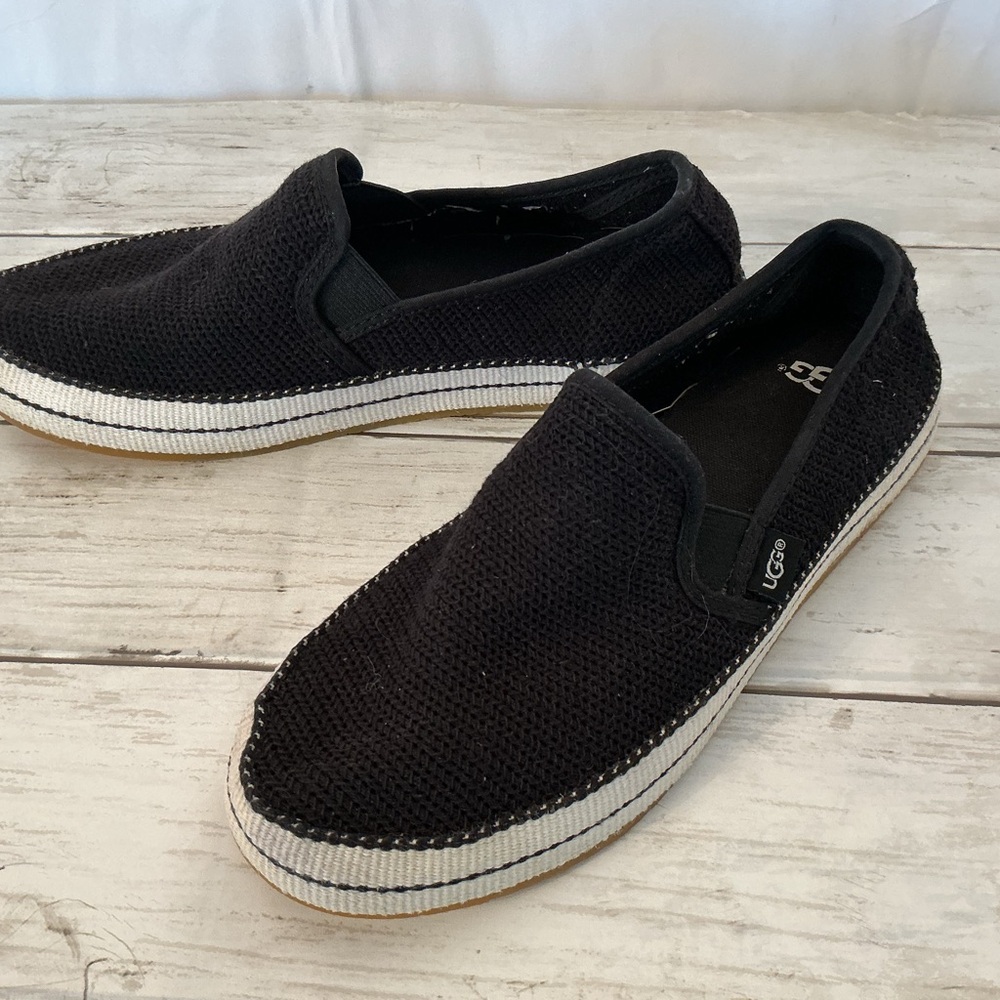 UGG Black Loafers with Cream Sole